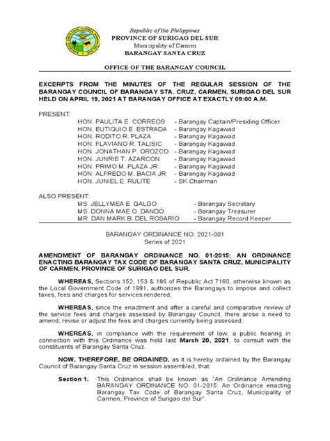 barangay ordinance|barangay ordinance 2020.